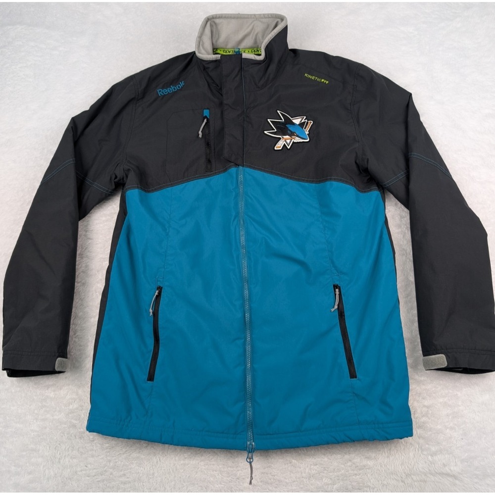 Reebok San Jose Sharks Jacket Men's M Center Ice Coat Full Zip Insulated NHL